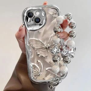 PH033 Advanced Retro Metal butterfly  for iPhone 16 Promax Phone case for 15Pro /15 Plus Female 15Promax Soft Cover Trendy