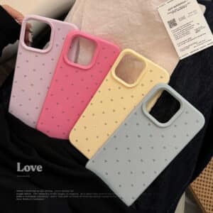 Wave Point Silicone iPhone Case with Mirror & Holder