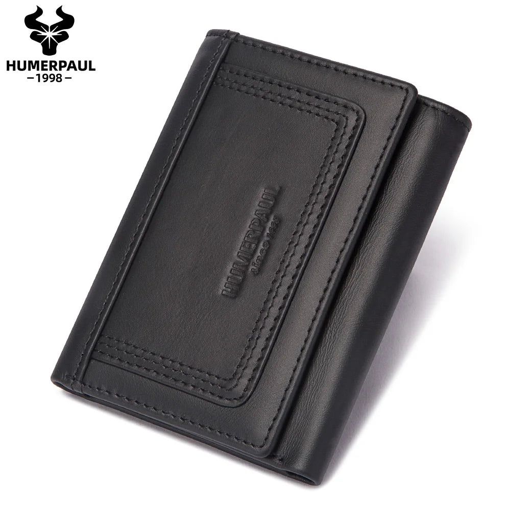 HUMERPAUL Men's Slim Trifold RFID Wallet