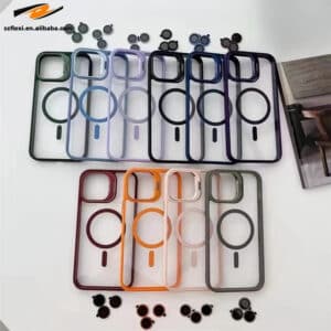 Magnetic Lens Protector Case with Stand for iPhone