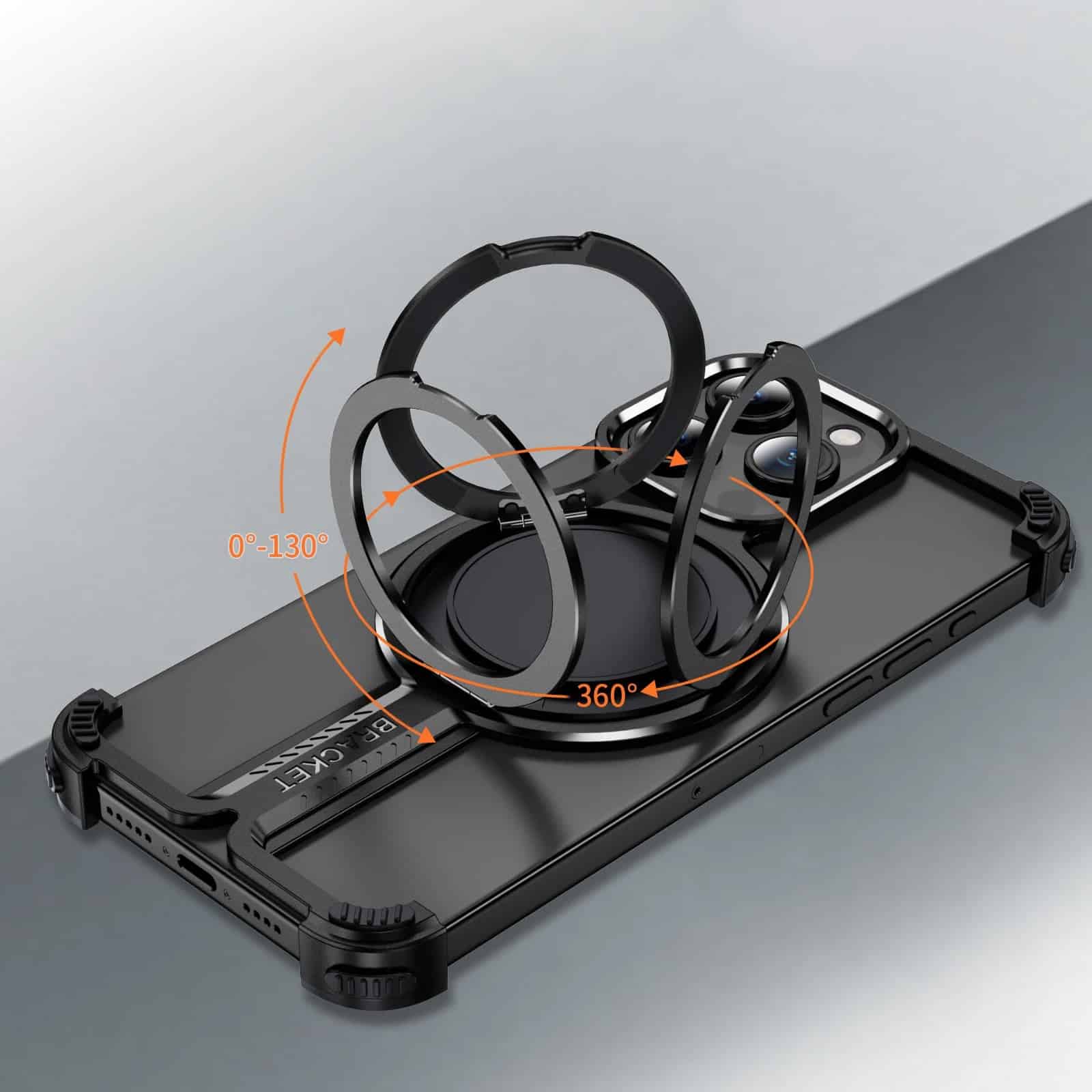 Slim Aluminum Anti-Shock Case with Stand for iPhone
