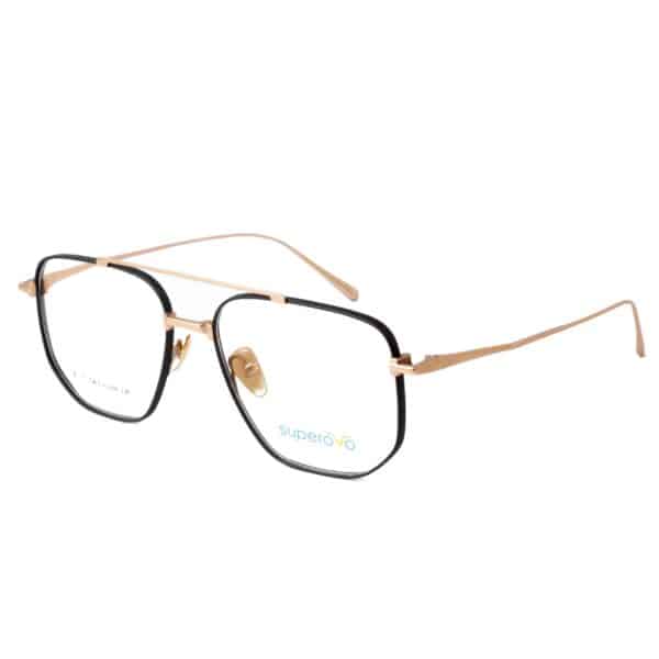 Titanium Gold Rectangular Blue Light Glasses for Reading
