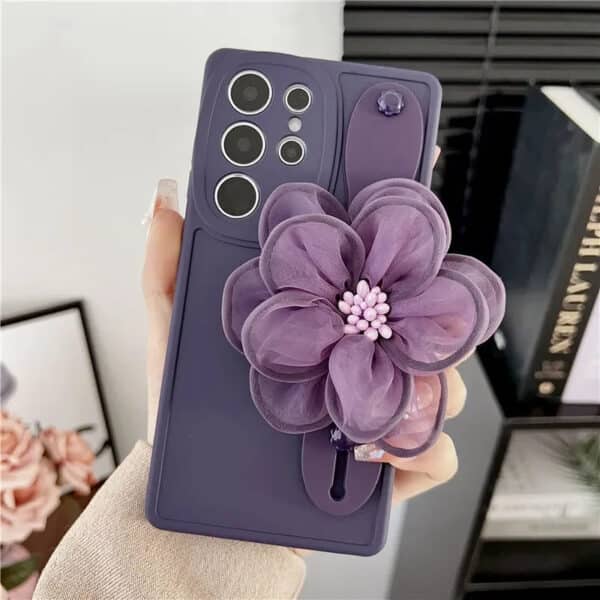 Samsung Galaxy  Floral Wrist Strap Silicone Case