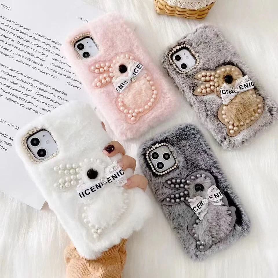 Rabbit Fur Plush Phone Case for iPhone