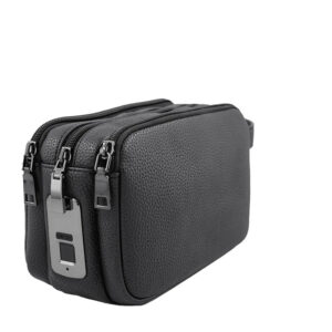 Men's Vintage Leather Business Clutch Bag with Zipper