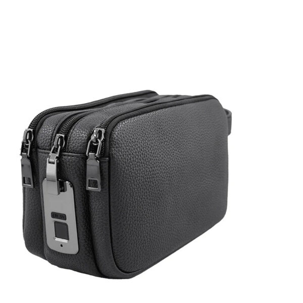 Men's Vintage Leather Business Clutch Bag with Zipper
