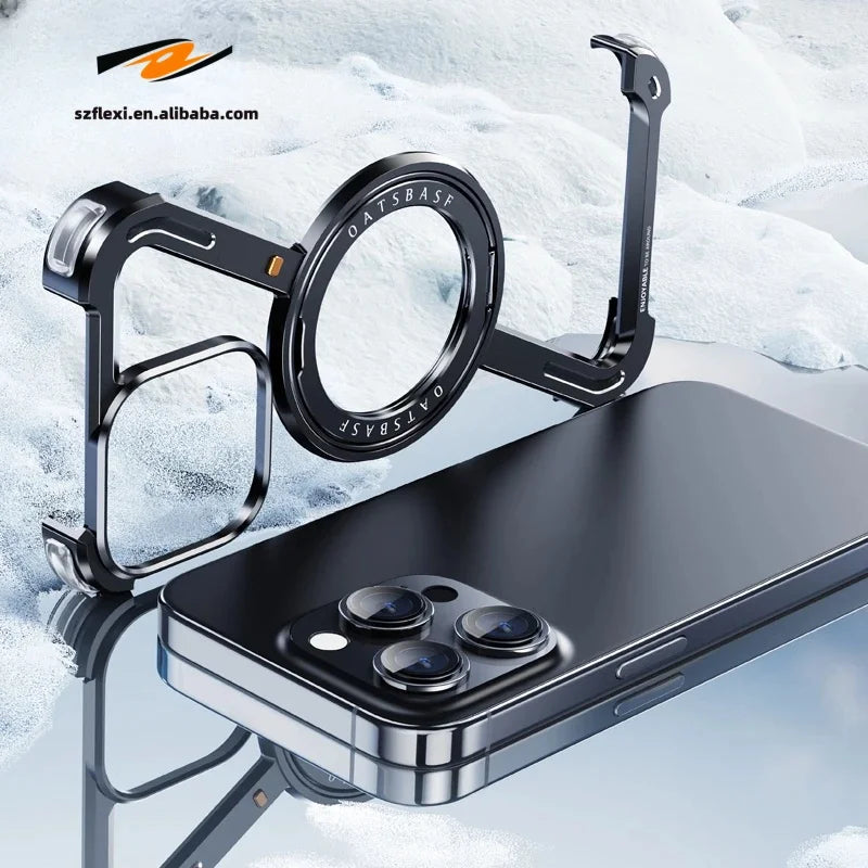 Aluminum Alloy Case for iPhone 15 Pro Max/Plus with 360° Magnetic Holder