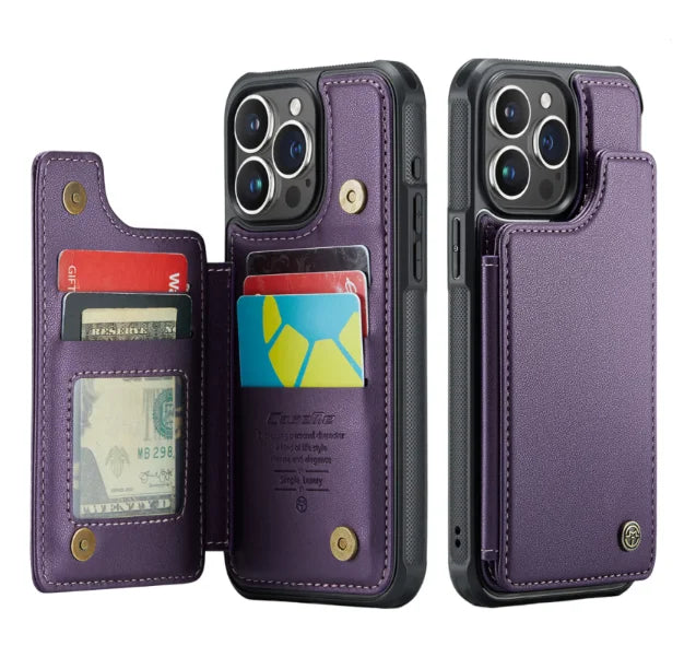 Caseme Leather Wallet Case for iPhone  with Kickstand