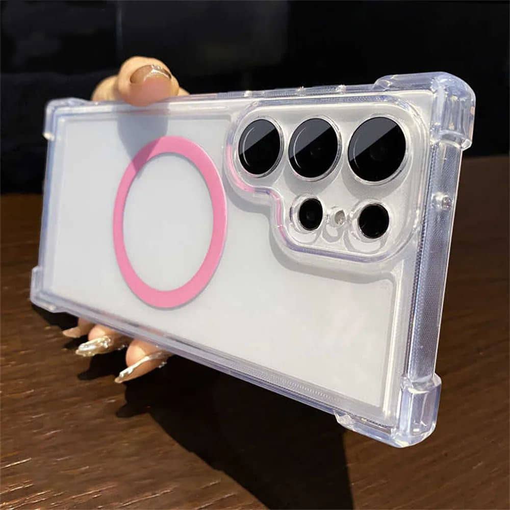 Original Clear Magnetic TPU Case for Samsung – Shockproof Transparent Wireless Charging Cover - Image 2