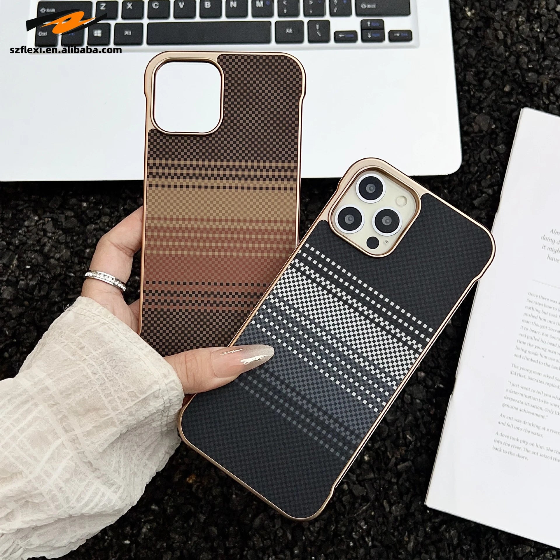 Carbon Fiber Magnetic Wireless Charging Case for iPhone