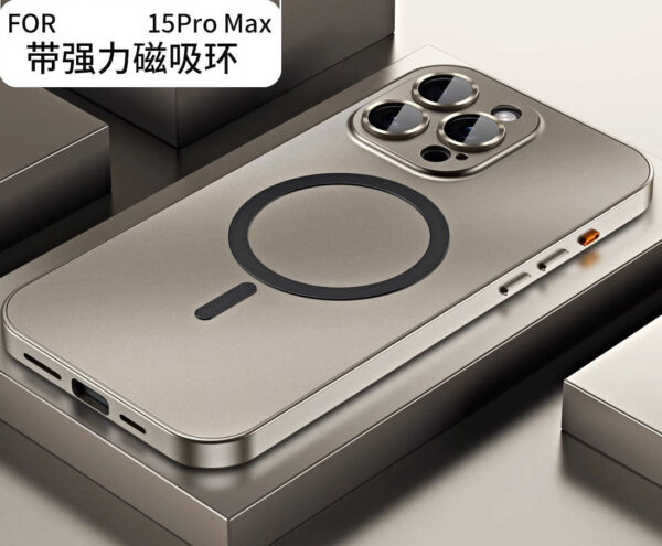 Desert Titanium iPhone 16 &13 Pro Max Case – Metal Shockproof Cover with Magnetic Charging - Image 2