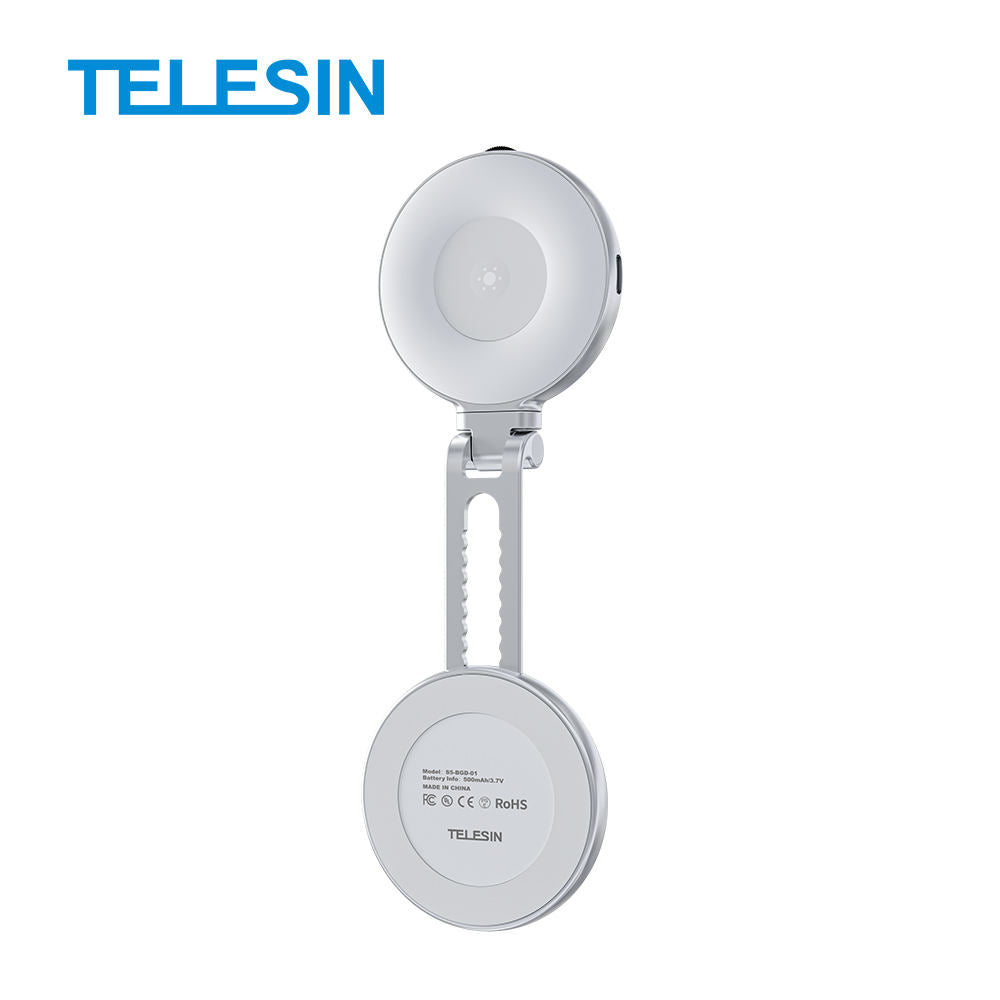 TELESIN Portable LED Selfie Ring Light with 360° Rotation & Makeup Mirror - Image 4