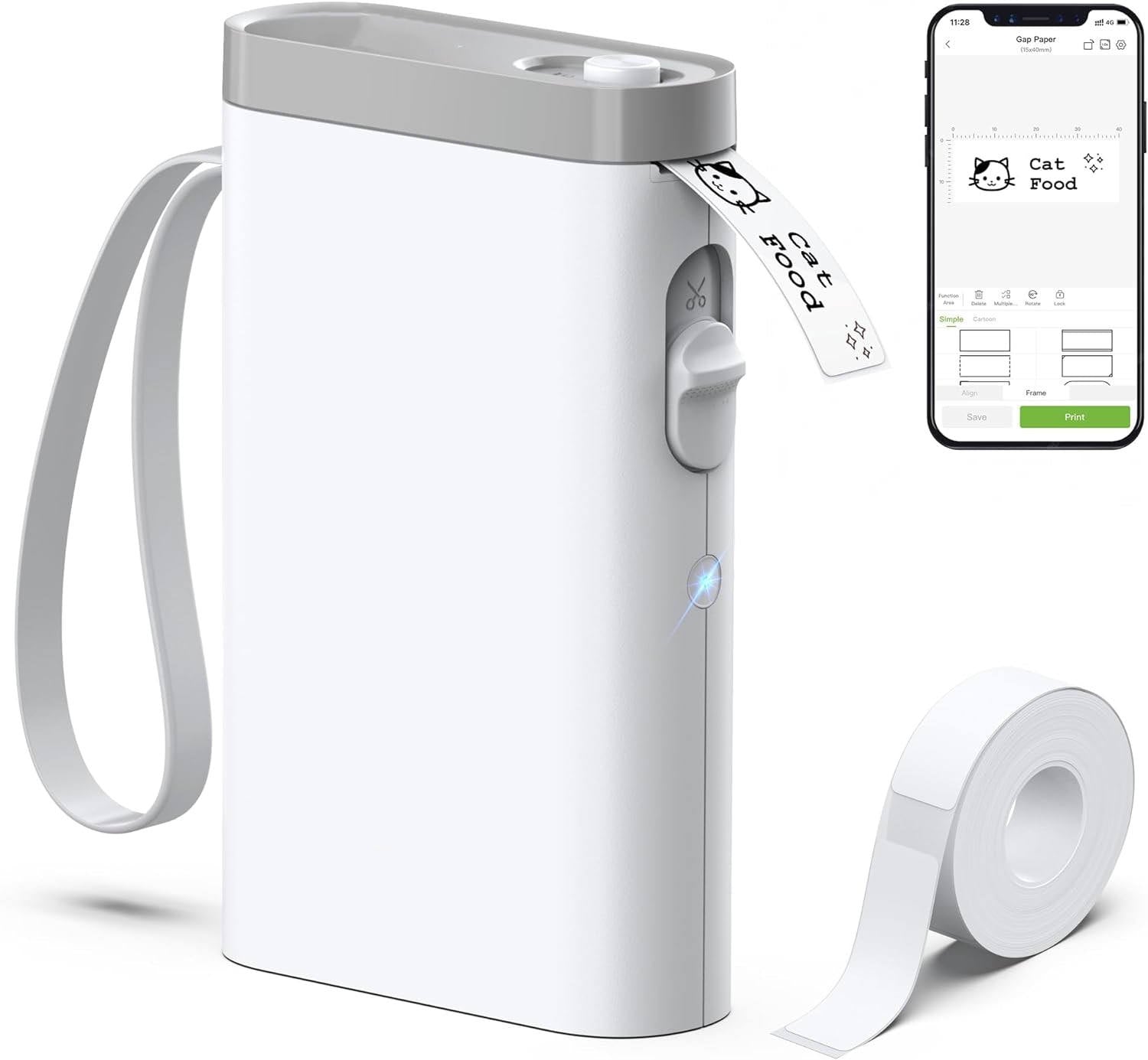 Wireless P21 Mini Label Printer – Portable Bluetooth Label Maker Machine with Tape and Cutter