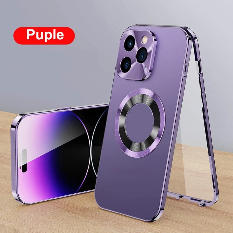 Magnetic Tempered Glass Case for iPhone