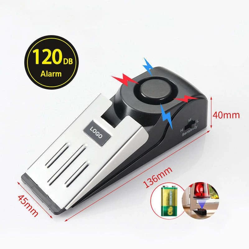 Portable Door Stop Alarm for Home & Travel Security