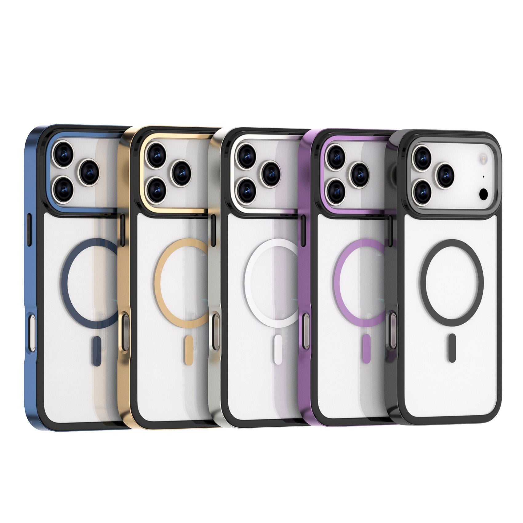 Luxury Magnetic Titanium Metal Electroplated Shockproof Acrylic Phone Case for iPhone 13–17 Pro Max - Image 5