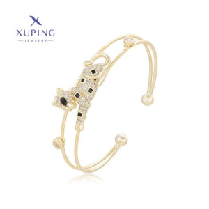14K Gold Zircon Bangle for Women by Xuping Jewelry