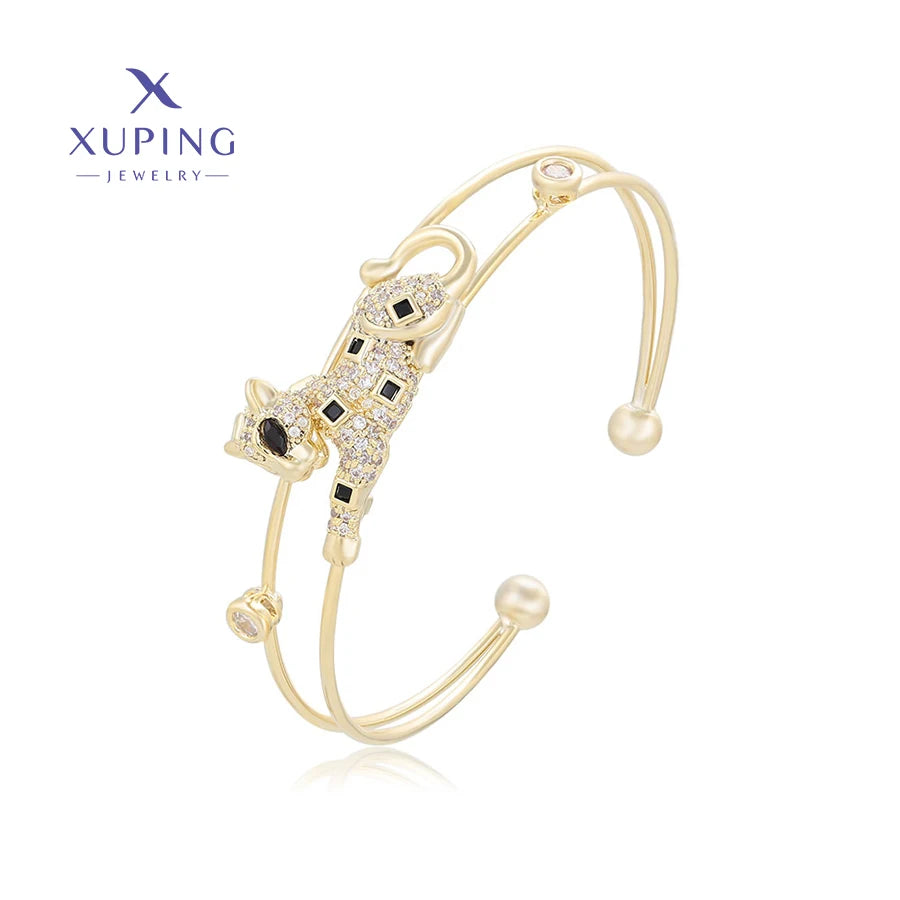 14K Gold Zircon Bangle for Women by Xuping Jewelry