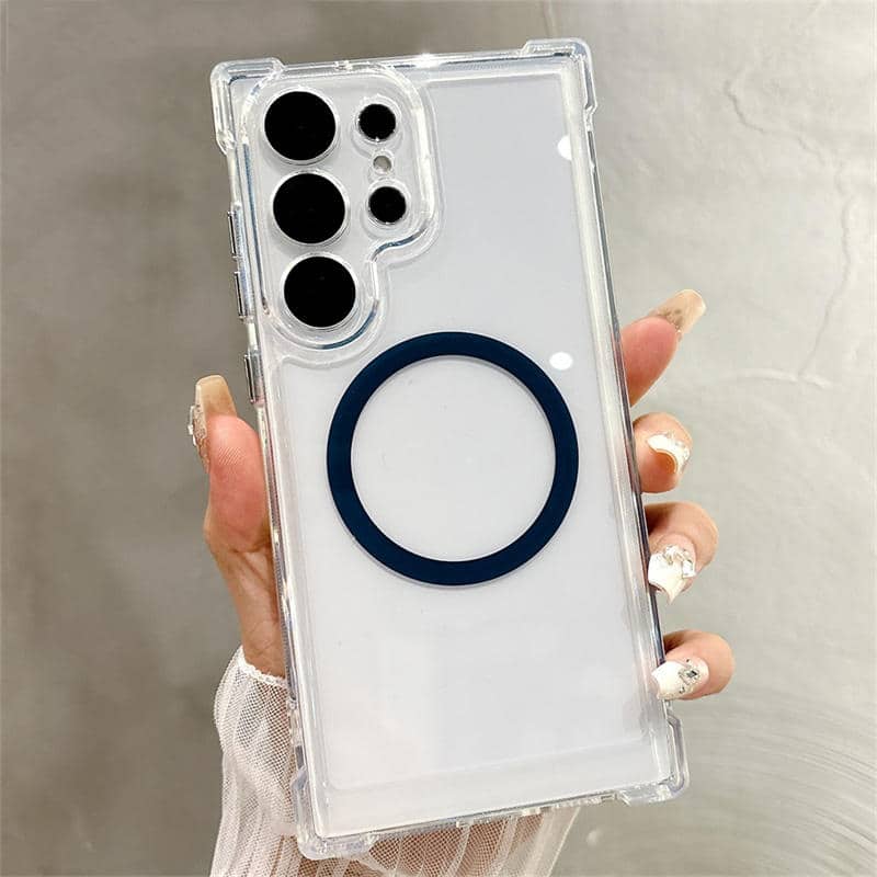 Original Clear Magnetic TPU Case for Samsung – Shockproof Transparent Wireless Charging Cover - Image 4
