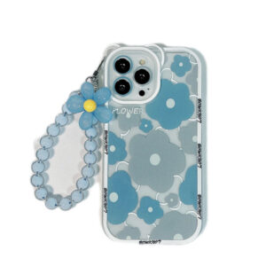 3D Bear Ears Floral Chain Hard Case for iPhone