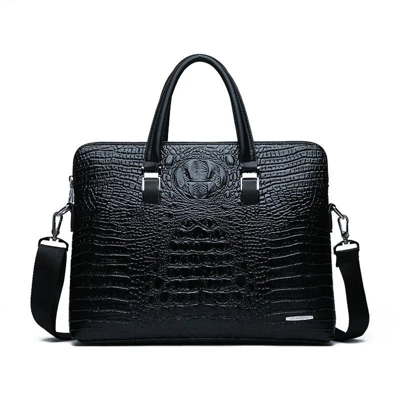 Men's Crocodile Pattern PU Leather Briefcase Bag