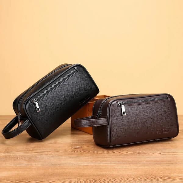 Men's PU Leather Clutch with Password Lock, Large Capacity