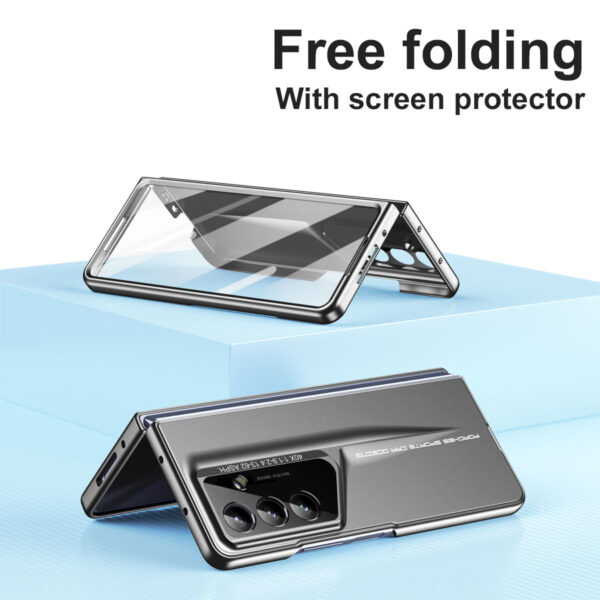 Hinge Pen Slot Armor Case for Samsung Z Fold – 360° Shockproof Cover with Tempered Glass Full Screen Protector - Image 4
