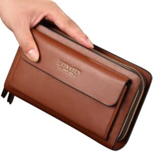 Men's Vintage PU Leather Clutch Wallet for Business.