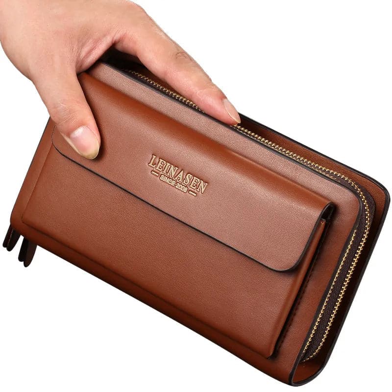 Men's Vintage PU Leather Clutch Wallet for Business.