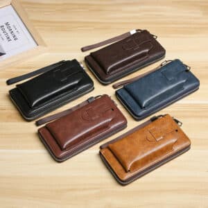 Men's Business Clutch Wallet with Multi-Card Slots and Anti-Theft Design
