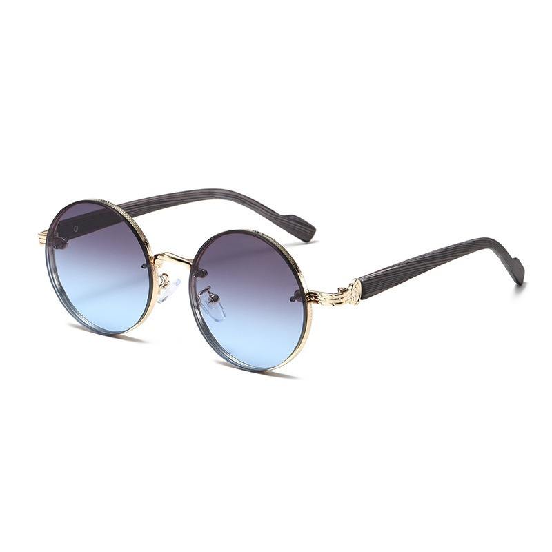 Children’s Retro Round Sunglasses – UV400 Punk Style with Wood Grain Frame, European & American Design - Image 5