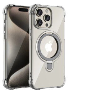iPhone Clear Magnetic Shockproof Case with Stand