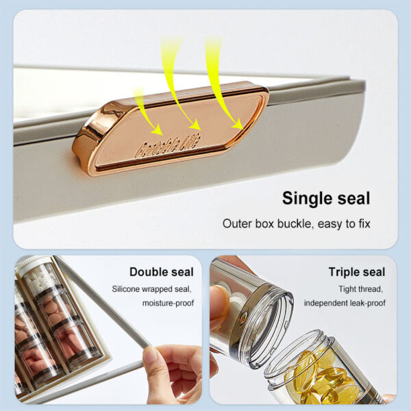 7-Day Portable Pill Box – Large Capacity Medicine Organizer & Dispenser with Daily Reminder Compartments - Image 3