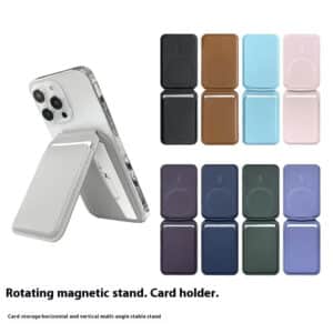 Magnetic Leather Wallet Stand for iPhone