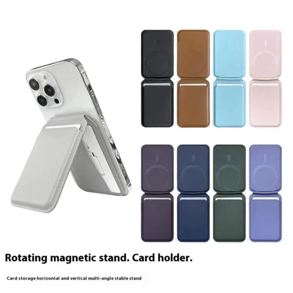 Magnetic Leather Wallet Stand for iPhone