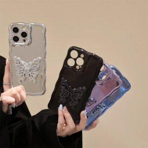 Electroplated Butterfly Wave Phone Case for iPhone