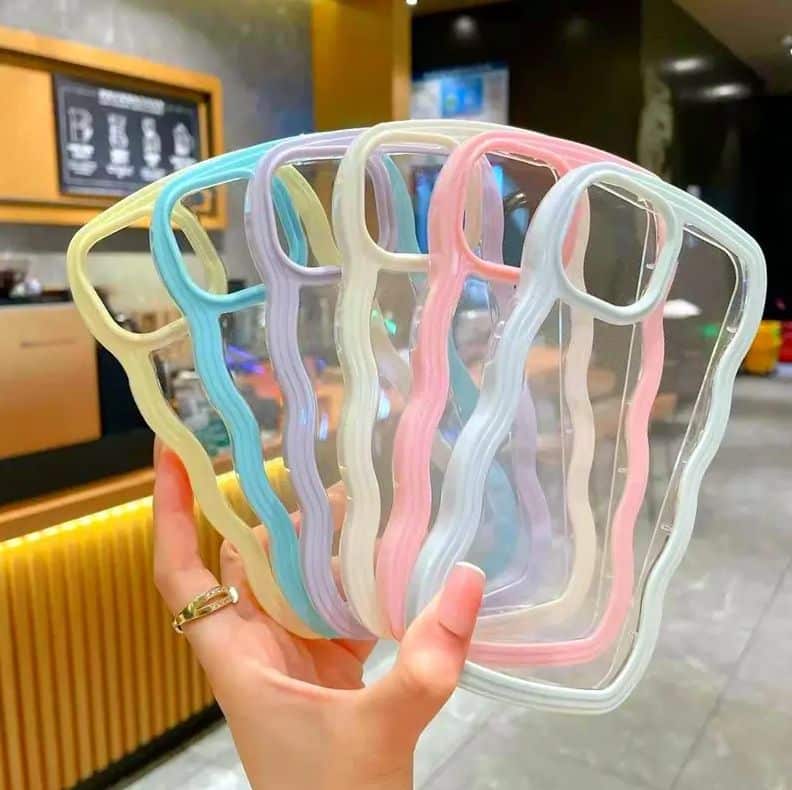 Side Large Wave Design TPU + PC Case for iPhone – Stylish Shockproof Phone Cover - Image 4