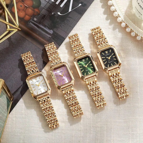 Luxury Women's Stainless Steel Square Quartz Watch - Image 3