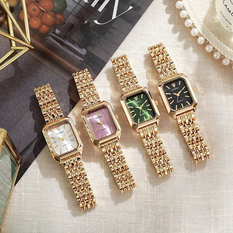 Luxury Women's Stainless Steel Square Quartz Watch - Image 3