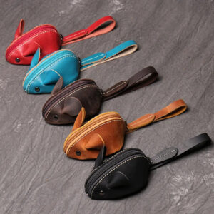 Kids' Leather Mouse Coin Purse & Key Bag