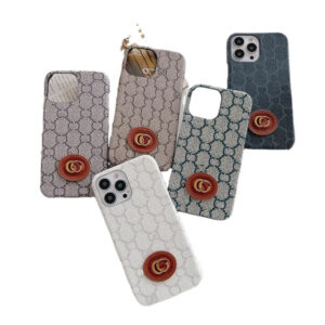 iPhone  Luxury Leather Case with Metal Logo