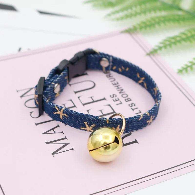 Cute Cat & Dog Collar with Bell - Japanese Cartoon Design - Image 2