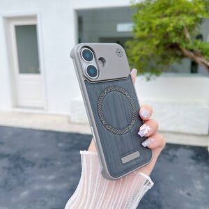 Luxury Aromatherapy Wood Grain Case – Magnetic Suction Borderless Design for iPhone 13/17 Pro Max