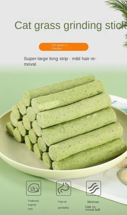 Natural Hairball Control Cat Treat – Cat Grass Stick with Gentle Formula - Image 4