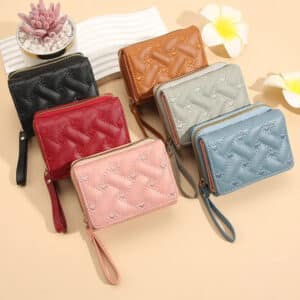 Women's Designer Embroidered Tri-Fold Coin & Card Wallet