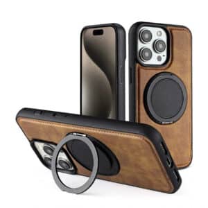 Shockproof PU Leather Case with Stand for iPhone