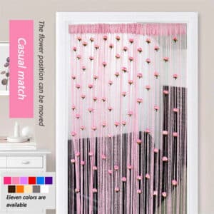 Red Rose Tassel Curtains 16pc Set for Elegant Living Room Decor