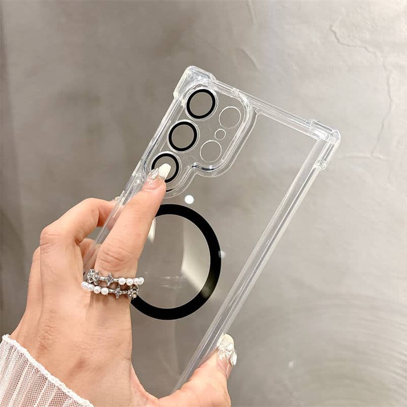 Original Clear Magnetic TPU Case for Samsung – Shockproof Transparent Wireless Charging Cover - Image 3