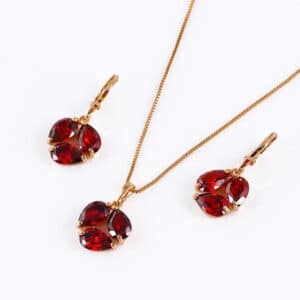Xuping 18K Gold Glass Jewelry Set