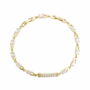 Xuping 14k Gold Plated CZ Diamond Bracelet for Women